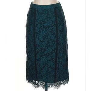 NEW Marciano Haliah Lace Pencil Skirt Women XS Deep Teal Floral Cocktail Chic